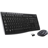 Logitech MK270 draadloze desktopset Zwart, EU lay-out (QWERTY), Rubberdome
