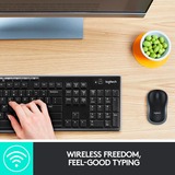 Logitech MK270 draadloze desktopset Zwart, EU lay-out (QWERTY), Rubberdome