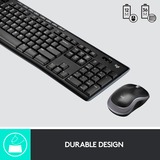 Logitech MK270 draadloze desktopset Zwart, EU lay-out (QWERTY), Rubberdome