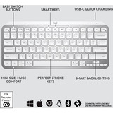 Logitech MX Keys Mini Minimalist Wireless Illuminated Keyboard Lichtgrijs, US-International lay-out (QWERTY), 80% (TKL)	, Bluetooth