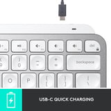 Logitech MX Keys Mini Minimalist Wireless Illuminated Keyboard, toetsenbord Lichtgrijs, US lay-out, Bluetooth