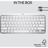 Logitech MX Keys Mini Minimalist Wireless Illuminated Keyboard, toetsenbord Lichtgrijs, US lay-out, Bluetooth