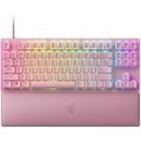 Razer Huntsman V2 TKL Quartz, gaming toetsenbord Roze, US lay-out, Razer Linear Optical (Red), RGB leds, TKL, Double Shot PBT