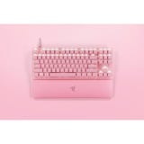 Razer Huntsman V2 TKL Quartz, gaming toetsenbord Roze, US lay-out, Razer Linear Optical (Red), RGB leds, TKL, Double Shot PBT