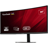 ViewSonic VA3420C UWQHD Curved Monitor met USB-C Hub 34" UltraWide Zwart, 1x DisplayPort, 2x HDMI, 1x USB-C, 2x USB-A, 120 Hz