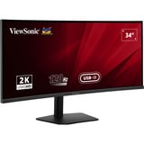 ViewSonic VA3420C UWQHD Curved Monitor met USB-C Hub 34" UltraWide  Zwart, 2x HDMI, 1x DisplayPort, USB-C, USB-B, USB-A, 120 Hz, 1900R