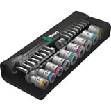 Wera 8100 SB 11 Zyklop Metalen ratelset, 3/8" gereedschapsset Zwart/groen, 29-delig, Volledig metalen ratel met vierkantaandrijving