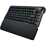 ASUS ROG Azoth Extreme RGB mechanisch gaming toetsenbord Zwart, US lay-out (QWERTY), ROG NX Snow, 75%, RGB leds, 75%, Hot-swappable, PBT Double-shot, Bluetooth / 2.4GHz / USB 2.0