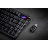 ASUS ROG Azoth Extreme RGB mechanisch gaming toetsenbord Zwart, US lay-out (QWERTY), ROG NX Snow, 75%, RGB leds, 75%, Hot-swappable, PBT Double-shot, Bluetooth / 2.4GHz / USB 2.0