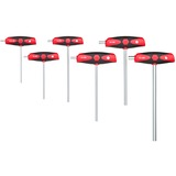 Wiha Stiftsleutelset met dwarsgreep ComfortGrip Zwart/rood, 6-delig, zeskant, met zijpunt, mat verchroomd 