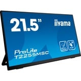 iiyama ProLite T2255MSC-B1 21.5" monitor Zwart, Touch, HDMI, DisplayPort, USB, Audio