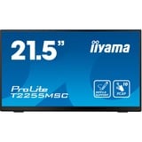 iiyama ProLite T2255MSC-B1 21.5" monitor Zwart, Touch, HDMI, DisplayPort, USB, Audio