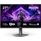 AOC AGON PRO AG276UZD 26.5" 4K Ultra HD gaming monitor Zwart, 1x DisplayPort, 2x HDMI, 1x USB-C, 240 Hz