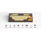 Iqunix OG80 Happy Ape Wireless Mechanical Keyboard Zwart, US lay-out (QWERTY), IQUNIX Moonstone Turbo, 80% (TKL)	, RGB leds, Hot-swappable, PBT, 2.4GHz | Bluetooth 5.1 | USB-C