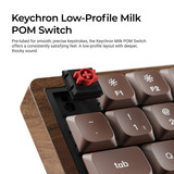 Keychron K3 Max-H1W All-Wood Special Edition RGB mechanisch toetsenbord Houtkleur, US lay-out (QWERTY), Keychron Milk POM Red, 75%, RGB leds, Double-shot PBT, hot swap, 2.4GHz | Bluetooth 5.1 | USB-C