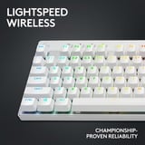 Logitech PRO X TKL, gaming toetsenbord Wit, US-International, GX Brown, 80% (TKL), RGB leds, PBT Doubleshot keycaps, 2,4 GHz / Bluetooth / USB-C