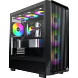 Montech X5 midi tower behuizing Zwart | 2x USB-A | 1x USB-C | Tempered Glass