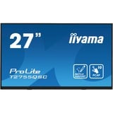 iiyama ProLite T2755QSC-B1 27" touchscreen monitor Zwart, Touch, HDMI, DisplayPort, USB, Audio 