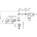 ACT Connectivity Monitorarm met laptophouder, 1 scherm bevestiging Zwart