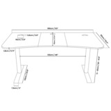 Arozzi Arena Gaming Desk - Omega Zwart/lichtblauw
