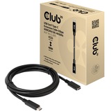 Club 3D USB-C Gen 1 verlengkabel Zwart, 1 meter, 5 Gbp/s, 60 Watt