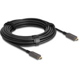 DeLOCK Actieve optische USB-C kabel Zwart, 10 meter, 4K