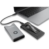 DeLOCK Externe M.2 NVMe SSD behuizing USB-C 40 Gbps met RGB externe behuizing Grijs/zwart, met ventilator