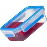 Emsa Clip & Close vershoudbakjes 1 L doos Transparant/blauw, 3 stuks, rechthoekig