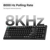 Keychron K4 Ultra 8K Wireless Custom Mechanical Keyboard Zwart, US lay-out (QWERTY), Keychron Apex Brown, 96%, RGB leds, OSA Double-shot PBT, USB-C | 2.4 GHz | Bluetooth 5.2