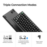 Keychron K4 Ultra 8K Wireless Custom Mechanical Keyboard Zwart, US lay-out (QWERTY), Keychron Apex Brown, 96%, RGB leds, OSA Double-shot PBT, USB-C | 2.4 GHz | Bluetooth 5.2
