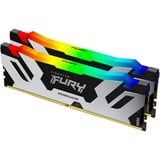 Kingston FURY 32 GB DDR5-6000 Kit werkgeheugen Zwart/zilver, KF560C32RSAK2-32, Renegade RGB, XMP