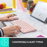 Logitech K380 Multi-Device Bluetooth Keyboard, toetsenbord Lichtroze, EU lay-out (QWERTY), Bluetooth 3.0