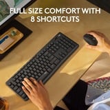 Logitech MK295 Silent Wireless Keyboard and Mouse Combo desktopset Zwart, US-International lay-out (QWERTY), 100%
