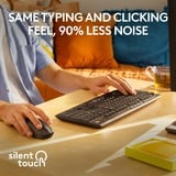 Logitech MK295 Silent draadloze desktopset Zwart, US-International lay-out (QWERTY), 100%