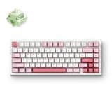 MCHOSE G75 Pro White Pink Matcha Latte V2 Tri-mode Gasket Structure Gaming Mechanical, gaming toetsenbord Wit/pink (roze), US lay-out, Huano Matcha Latte V2, 75%, RGB, Hot swap, Double-Shot PBT, draadloos / Bluetooth / USB-C