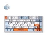 MCHOSE Z75S Orange Blue Snow Tiger Metal Top Cover Wireless Mechanical, toetsenbord Grijs/lichtblauw, US lay-out, TTC Snow Tiger, 75%, RGB, Hot swap, Double-shot PBT, draadloos / Bluetooth / USB-C