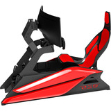 Res-Tech GT Cockpit + Carbon Seat racingsimulator Zwart/rood