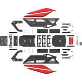 Res-Tech GT Cockpit + Carbon Seat racingsimulator Zwart/rood