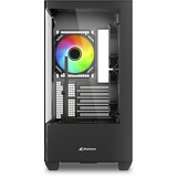 Sharkoon ELITE SHARK CM100 midi tower behuizing Zwart | 2x USB-A | 1x USB-C | RGB | Tempered Glass