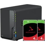 Synology DiskStation DS223 incl. 2x Seagate IronWolf 4 TB harde schijf nas Zwart, 3x USB-A 3.2 (10 Gbit/s)