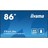 iiyama ProLite LH8665UHSB-B1 86" 4K Ultra HD Public Display Zwart, HDMI, DisplayPort, LAN, WiFi, Audio, USB, Android