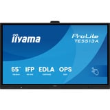iiyama ProLite TE5513A-B1AG 54.6" 4K Ultra HD Public Display Zwart, Touch, HDMI, DisplayPort, Audio, LAN, WiFi 6, USB-C, Android 14