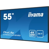 iiyama Prolite LH5541UHS-B2 54.6" 4K Ultra HD Public Display Zwart, 4K UHD, VGA, HDMI, Audio, LAN