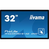 iiyama Prolite TF3239MSC-B1AG 32" Public Display Zwart, Touch, VGA, HDMI, DisplayPort, LAN, Audio