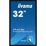 iiyama Prolite TF3239MSC-B1AG 32" Public Display Zwart, Touch, VGA, HDMI, DisplayPort, LAN, Audio