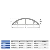 ACT Connectivity Vloergoot PVC met aluminium deksel 70 mm kabelkanaal Grijs
