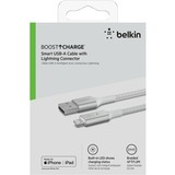 Belkin Boost Charge Lightning/ USB-A kabel met slimme led, 1,2 meter Wit, CAA007bt04WH