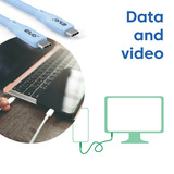 Club 3D Gen2x2 Type-C Bi-Directional, 2 meter kabel Lichtblauw, 4K60Hz, Data 20Gbps, PD 240W(48V/5A) EPR