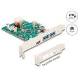DeLOCK PCI Express x1 Card to 1 x external USB Type-C female PD 30 W + 2 x external USB Type-A female USB 5 Gbps usb-controller 