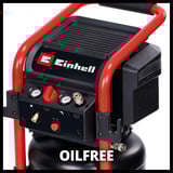 EINHELL TE-AC 240/24 Silent Compressor Zwart/rood, 24 liter